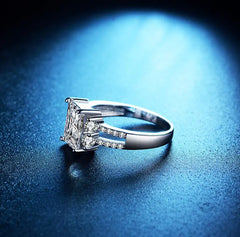 Purple Diamond Ring with Square Zirconia Design