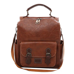 Trendy Vintage PU Leather Women's Backpack for Travel