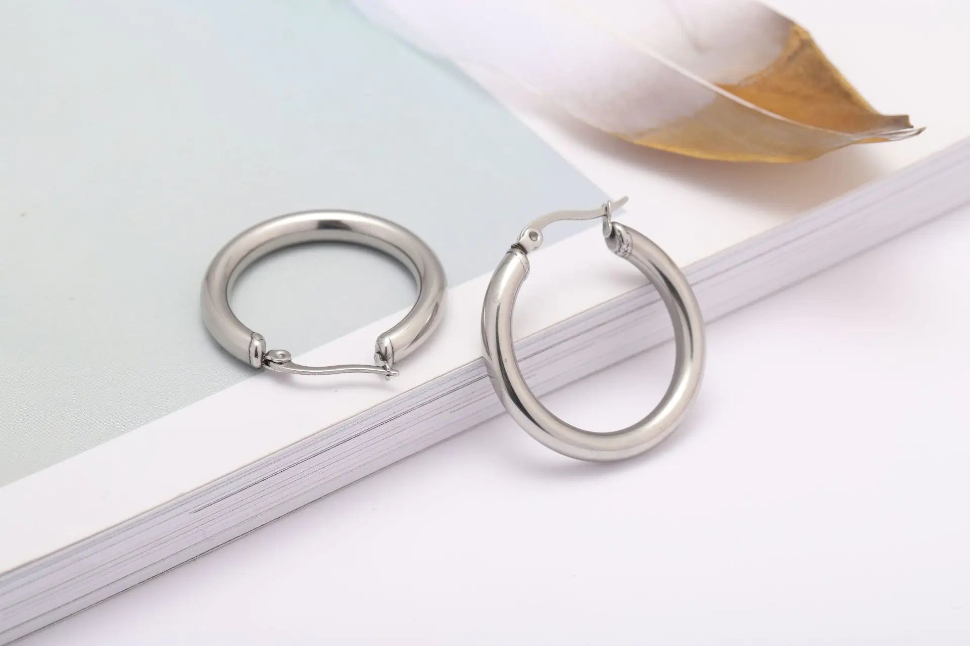 Oversized Stainless Steel Hollow Hoop Earrings