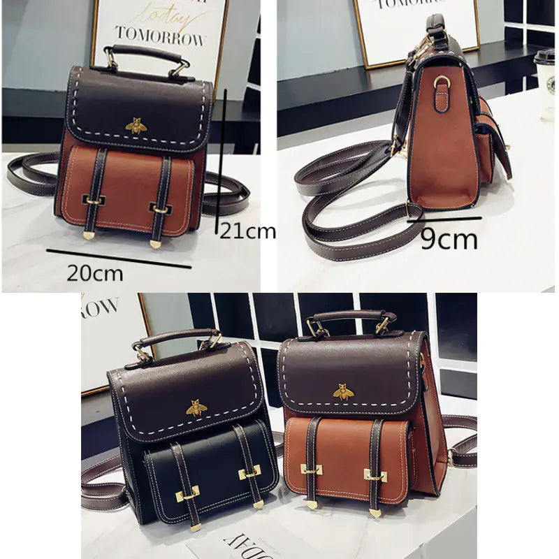 Vintage Leather Women's Backpack for School & Travel