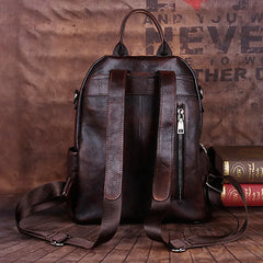 Vintage Leather Women's Backpack for iPad and Travel