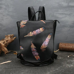 Vintage Leather Women's Backpack - Travel Bag