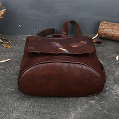 Vintage Leather Women's Backpack - Travel Bag