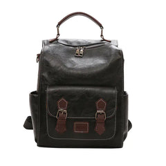 Trendy Vintage PU Leather Women's Backpack for Travel