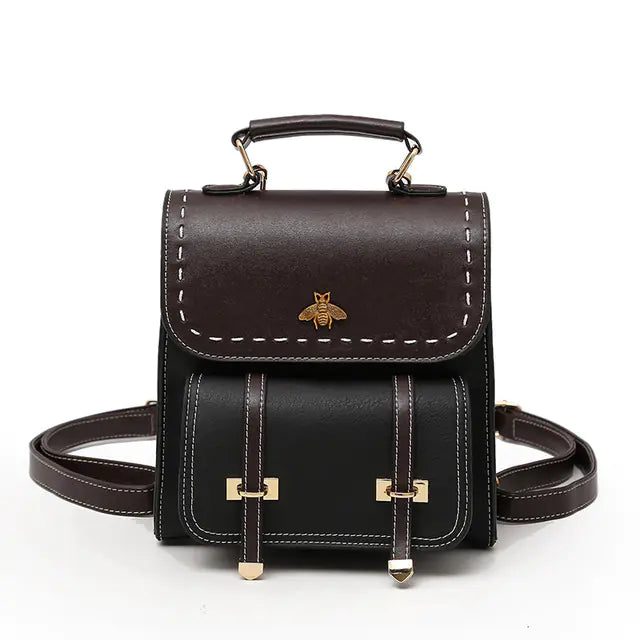 Vintage Leather Women's Backpack for School & Travel