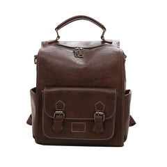 Trendy Vintage PU Leather Women's Backpack for Travel