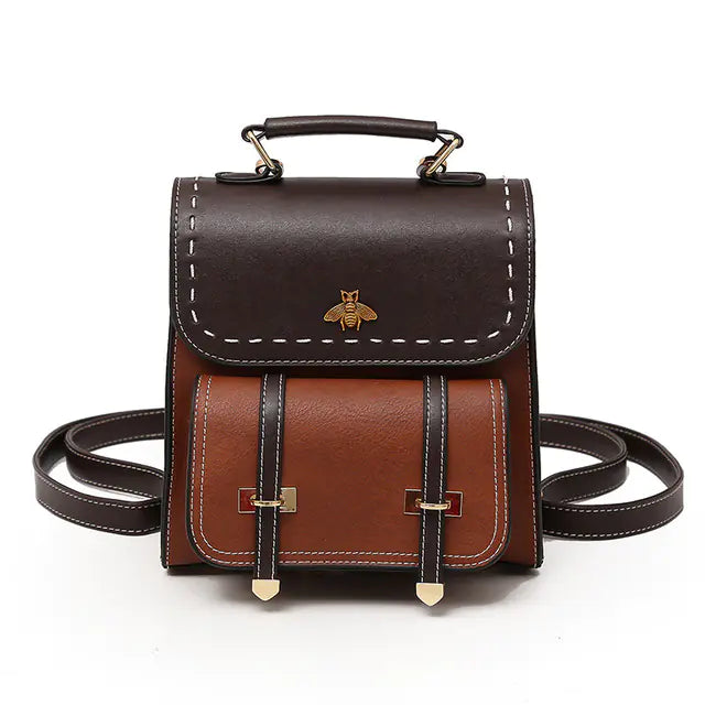 Vintage Leather Women's Backpack for School & Travel