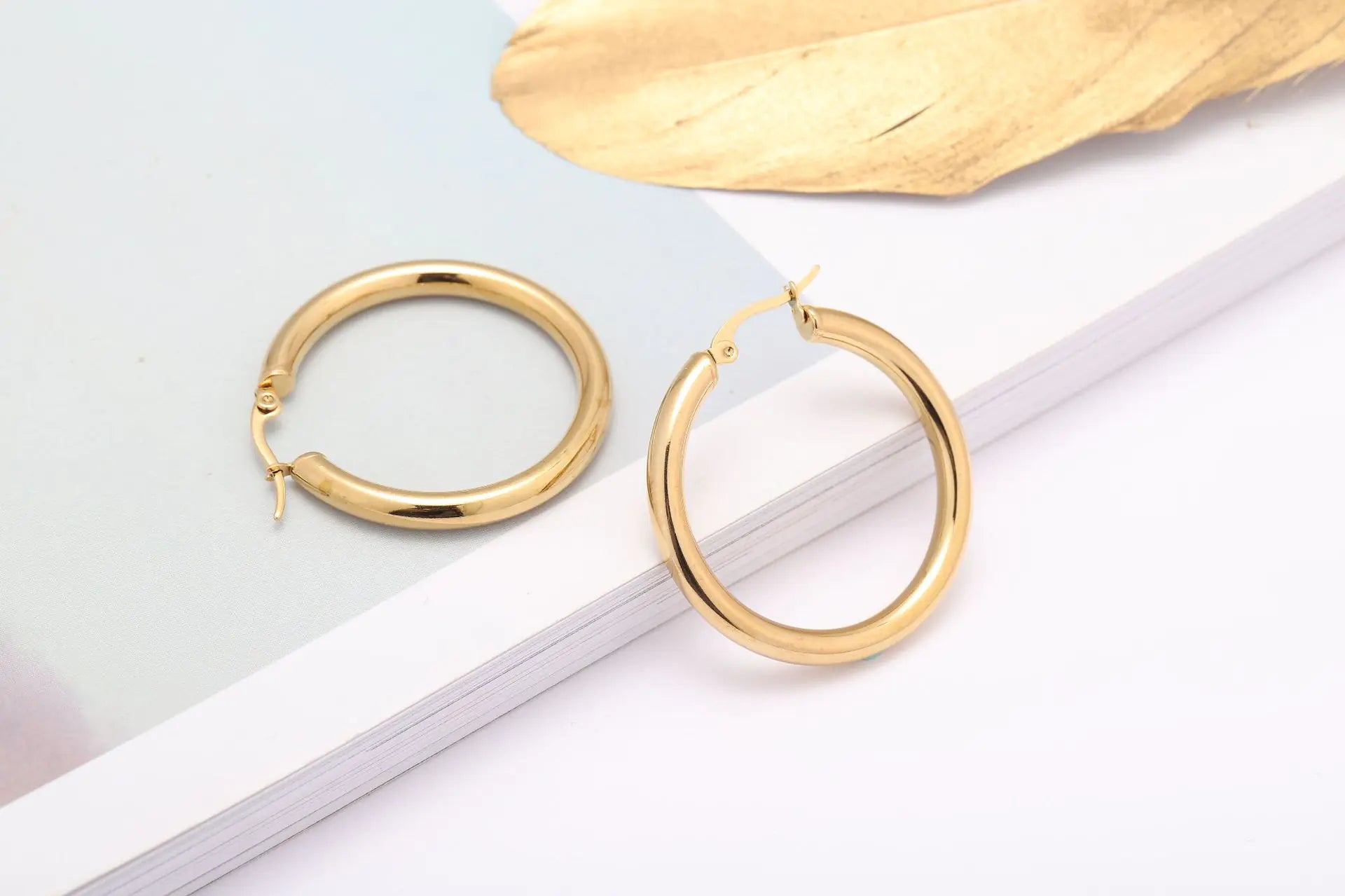 Oversized Stainless Steel Hollow Hoop Earrings