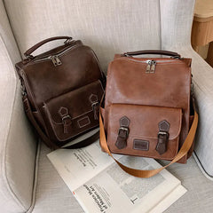 Trendy Vintage PU Leather Women's Backpack for Travel
