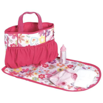Adora Baby Doll Diaper Bag with Sturdy Straps Includes Changing Mat and 2 Doll Diapers (Fits 13